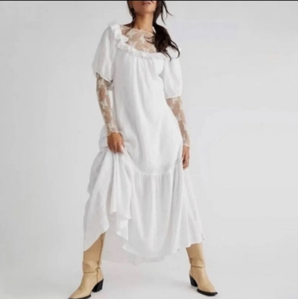 NWT FP Kaylyn Midi Dress White XS
